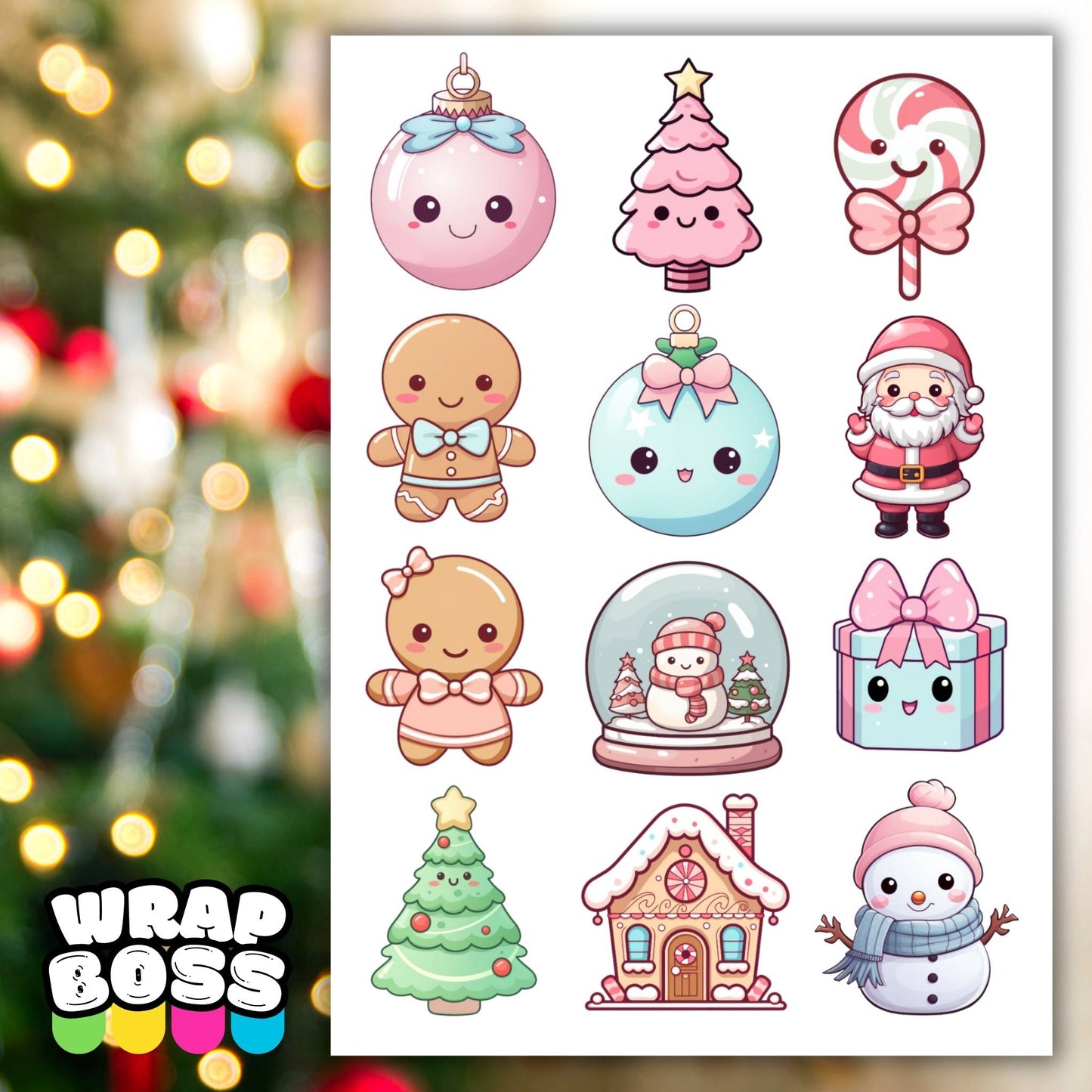 Christmas Kawaii | UV DTF Element Sheet