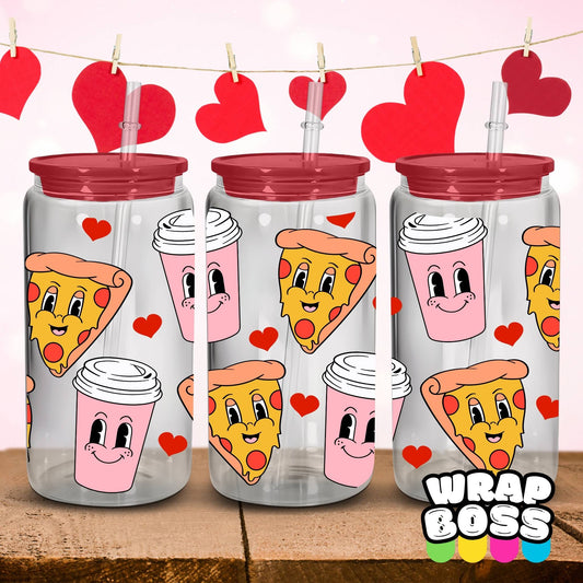 Pizza & Drinks | UV DTF 16oz Can Wrap