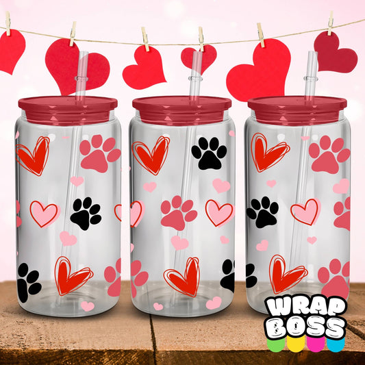 Paw Love | UV DTF 16oz Can Wrap