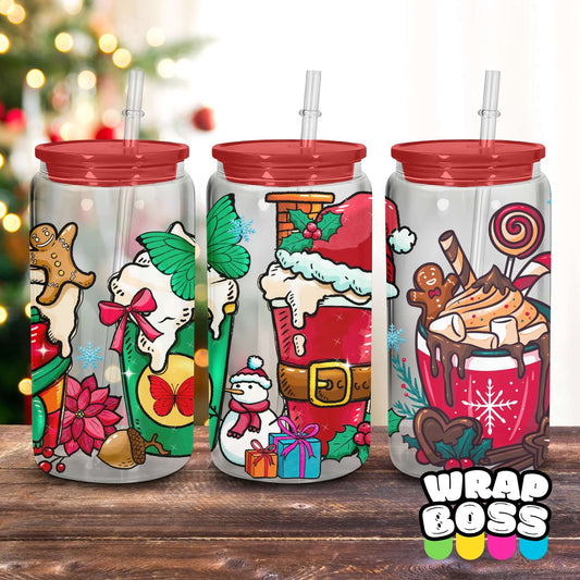 Festive Drinks | UV DTF 16oz Can Wrap