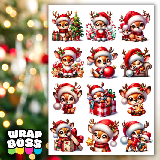 Cute Reindeers | UV DTF Element Sheet