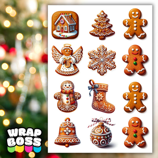 Gingerbread Cookies | UV DTF Element Sheet