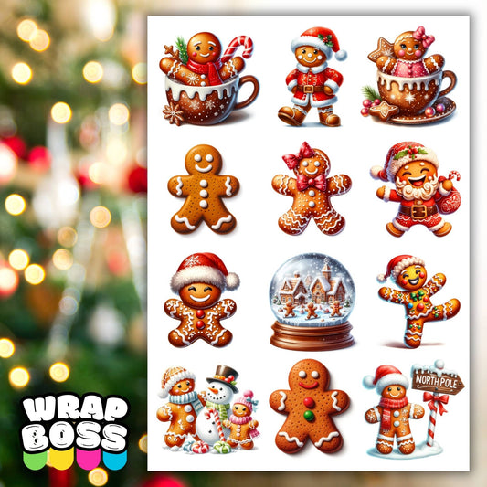 Gingerbread Men | UV DTF Element Sheet