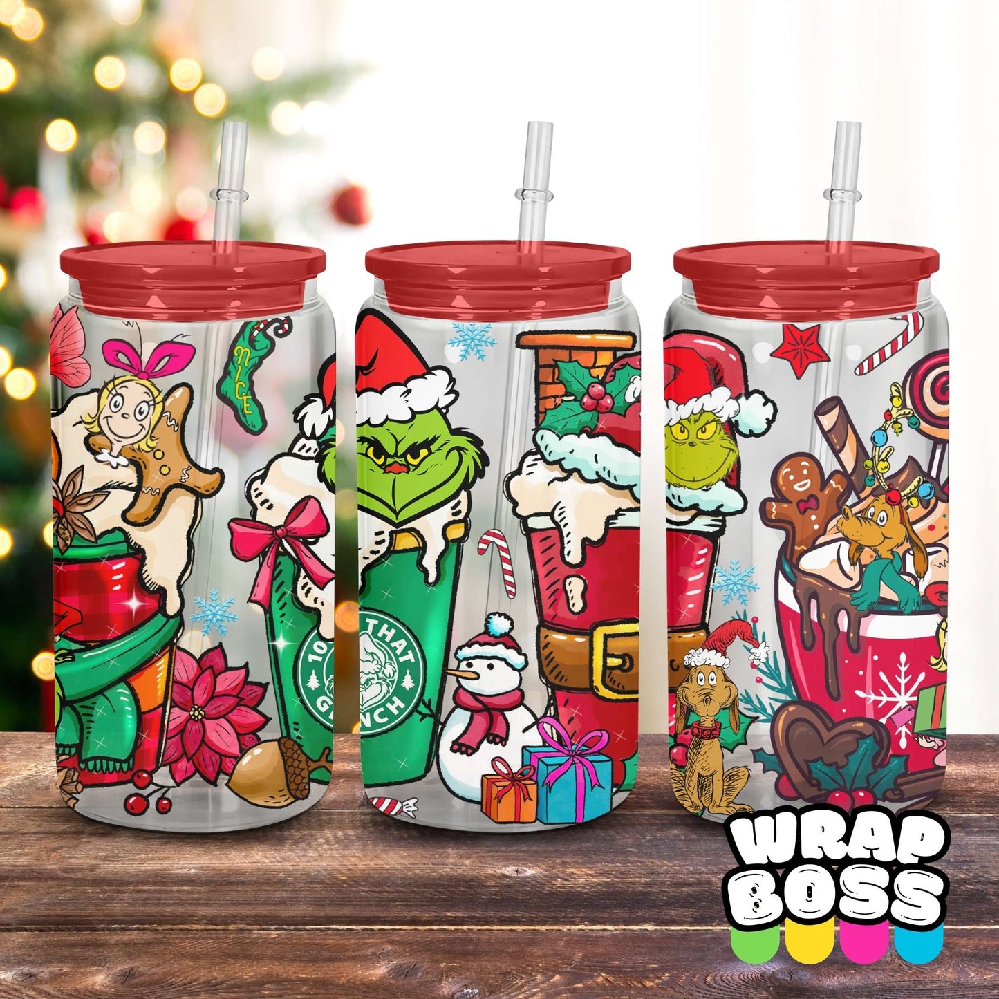 Grinch Coffee | UV DTF 16oz Can Wrap