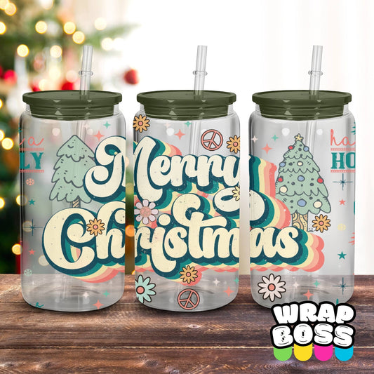 merry christmas glass can wrap