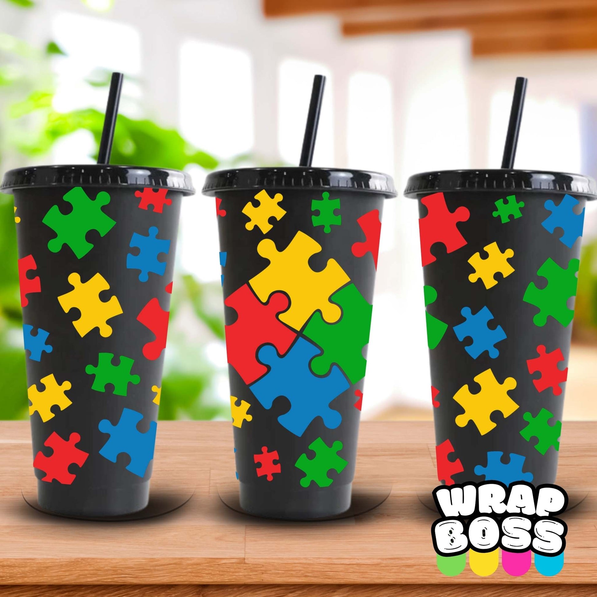 autism puzzle cold cup uvdtf wrap