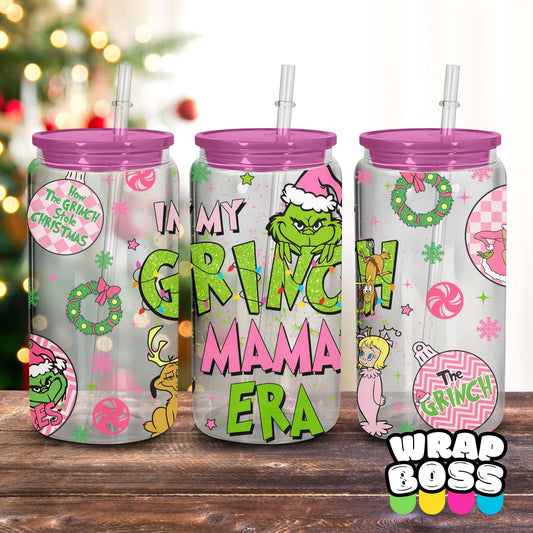 Grinch Mama Era | UV DTF 16oz Can Wrap