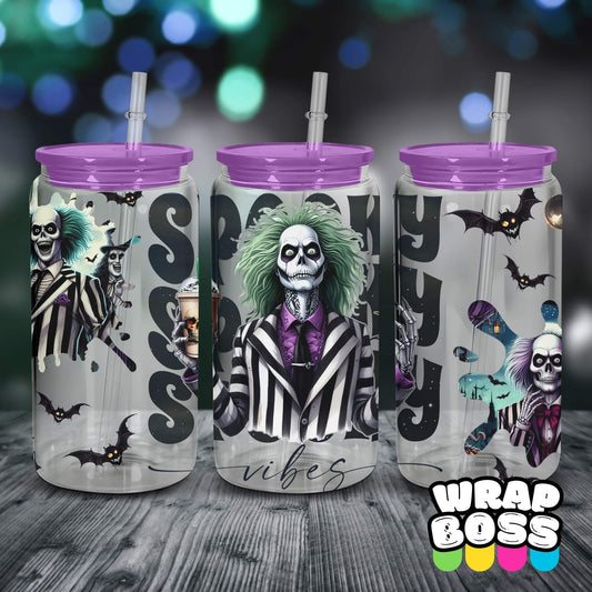 Beetlejuice Vibes | UV DTF 16oz Can Wrap