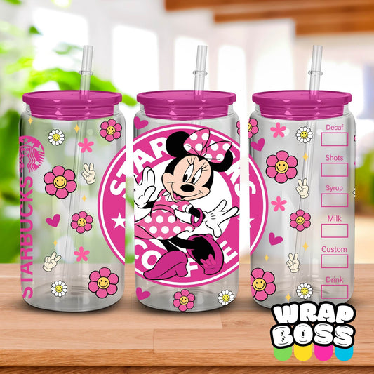 Girl Mouse Coffee | UV DTF 16oz Can Wrap