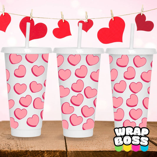 Chunky Hearts | UV DTF 24oz Cold Cup Wrap